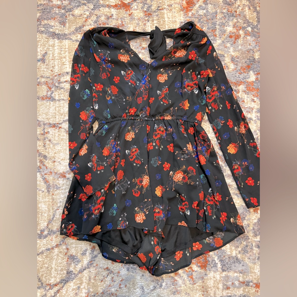 Floral Black Jumpsuit